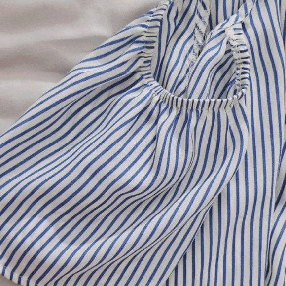 Elodie Flowy Off the Shoulder Boho Pinstripe strappy top- S - NWOT - Picture 5 of 16